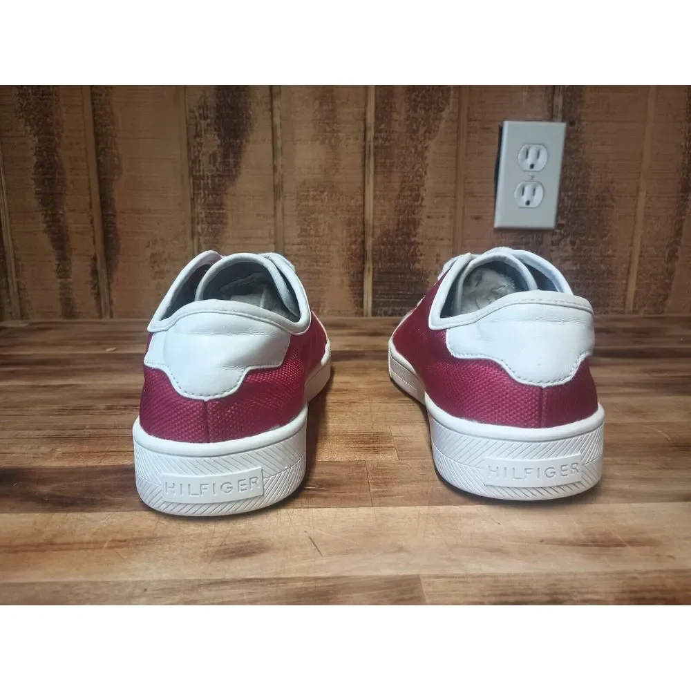 Tommy Hilfiger TWSPRUCE3‎ Womens Sneaker- Red and White Canvas 8M Lace Up